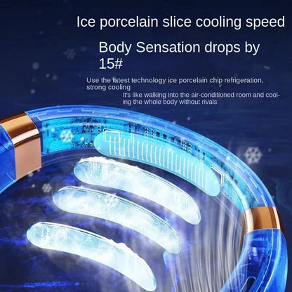 5-Speed Neck Fan Hands Free Portable Fan Leafless Hanging Neck Fan Rechargeable